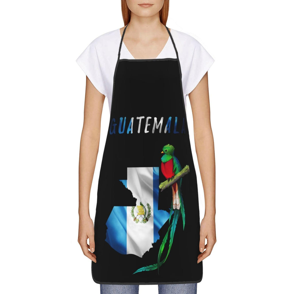 Funny Flag Map And Quetzal Bird Of Guatemala Apron Chef Home Kitchen Cooking Durable Apron Bib Baking Gardening For Women Men