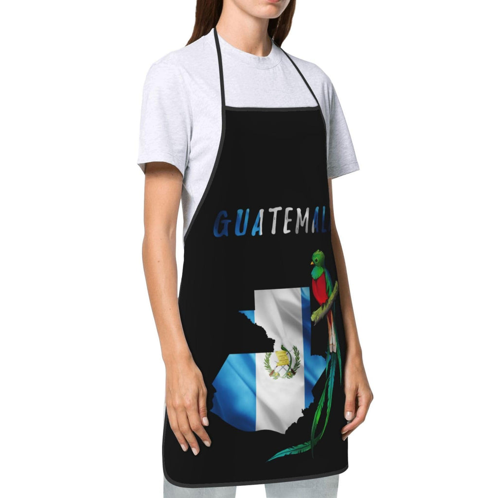 Funny Flag Map And Quetzal Bird Of Guatemala Apron Chef Home Kitchen Cooking Durable Apron Bib Baking Gardening For Women Men