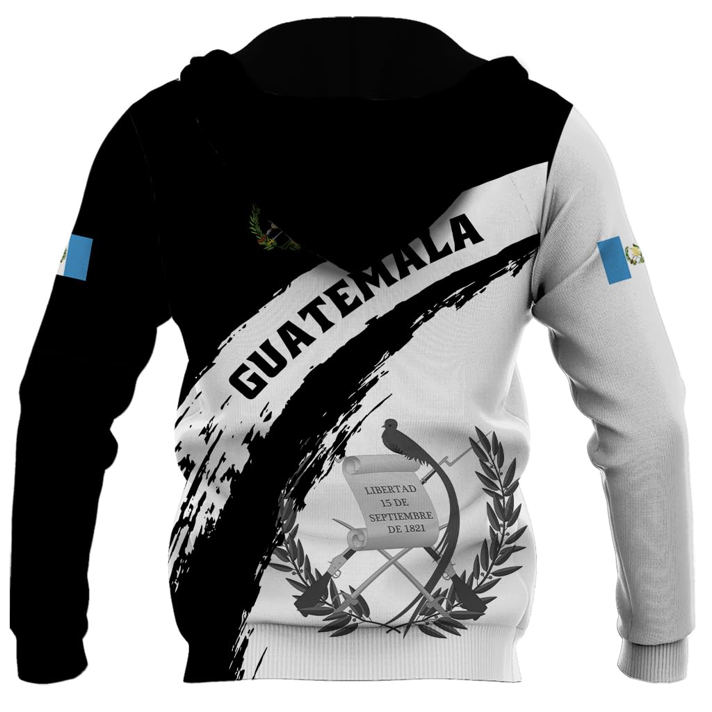 BJU Guatemala Flag Hoodie Novelty Drawstring Pullover Graphic 3D Printed Long Sleeve Sweatshirt Unisex