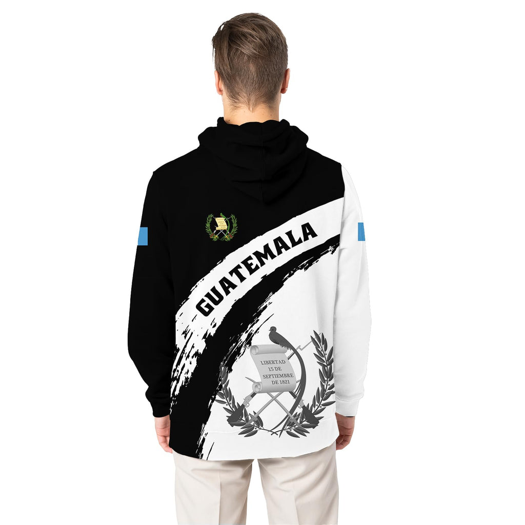 BJU Guatemala Flag Hoodie Novelty Drawstring Pullover Graphic 3D Printed Long Sleeve Sweatshirt Unisex