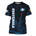 BJU Guatemala Flag T-Shirt Flag Badge Novelty Tee Printed Crewneck Short Sleeve Casual Top Unisex