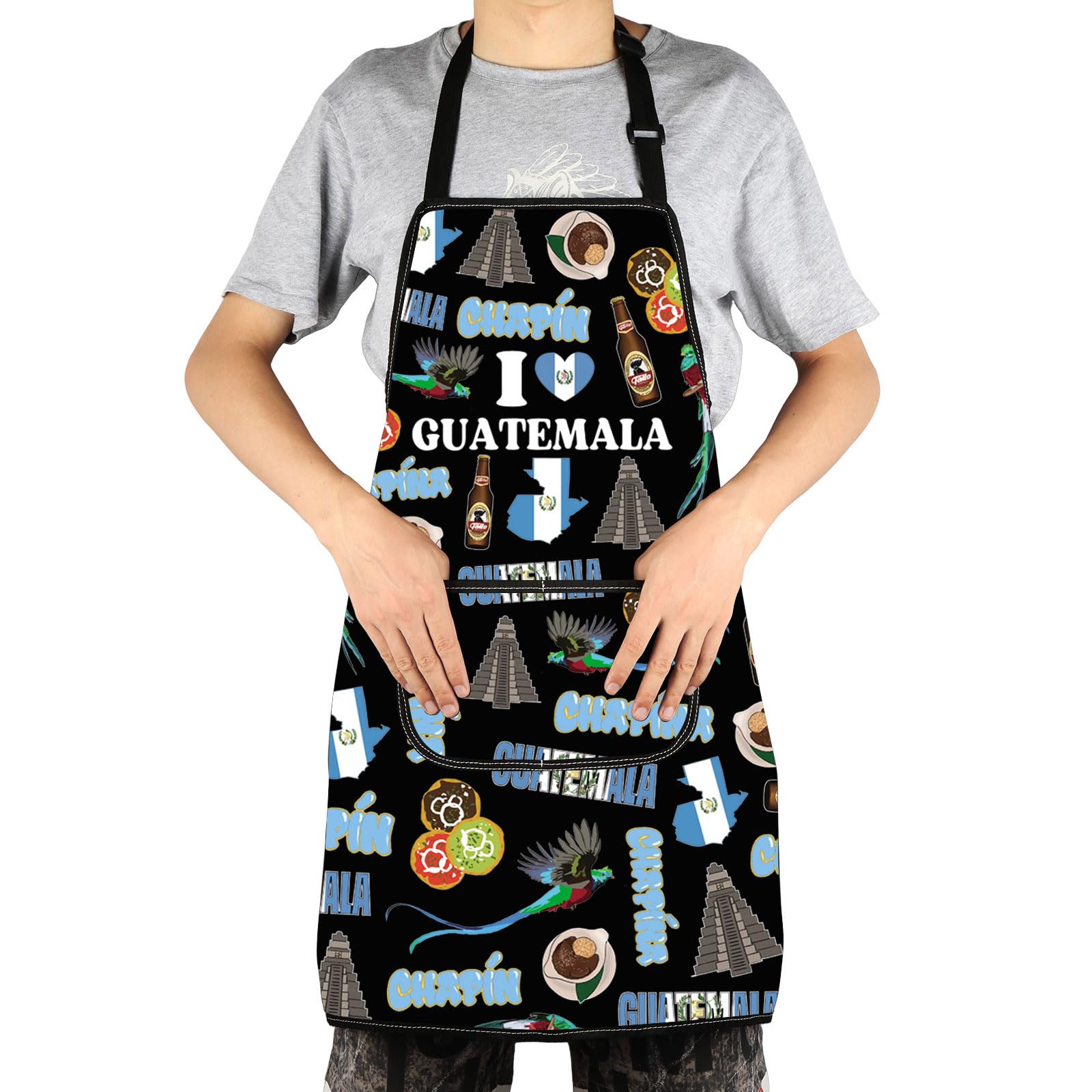 G2TUP Guatemala Aprons With Pockets Guatemalan Souvenir Apron Guatemalan Kitchen Gifts Latin America Gifts GT Kitchen Apron (Guatemala)