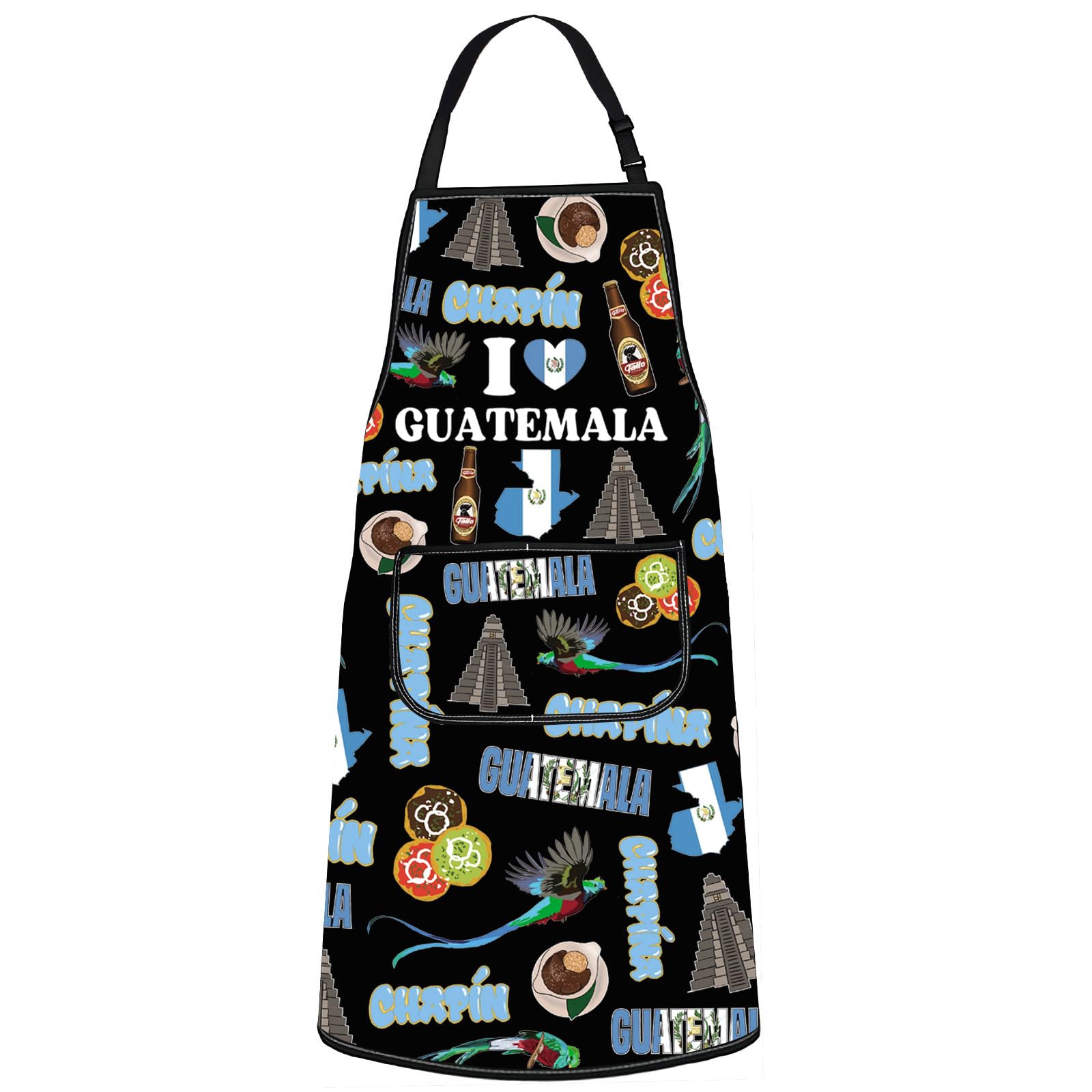 G2TUP Guatemala Aprons With Pockets Guatemalan Souvenir Apron Guatemalan Kitchen Gifts Latin America Gifts GT Kitchen Apron (Guatemala)
