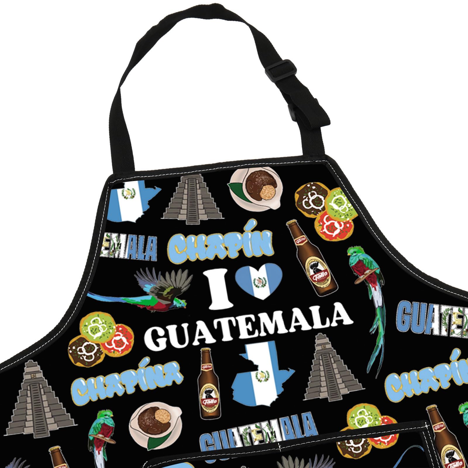 G2TUP Guatemala Aprons With Pockets Guatemalan Souvenir Apron Guatemalan Kitchen Gifts Latin America Gifts GT Kitchen Apron (Guatemala)