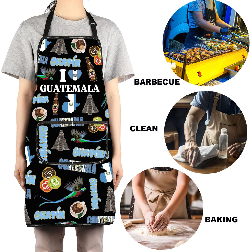 G2TUP Guatemala Aprons With Pockets Guatemalan Souvenir Apron Guatemalan Kitchen Gifts Latin America Gifts GT Kitchen Apron (Guatemala)